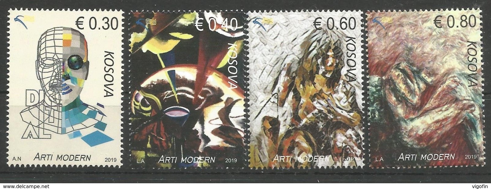 KOS 2019-09 MODERN ART, KOSOVO, 4MS, MNH - Kosovo