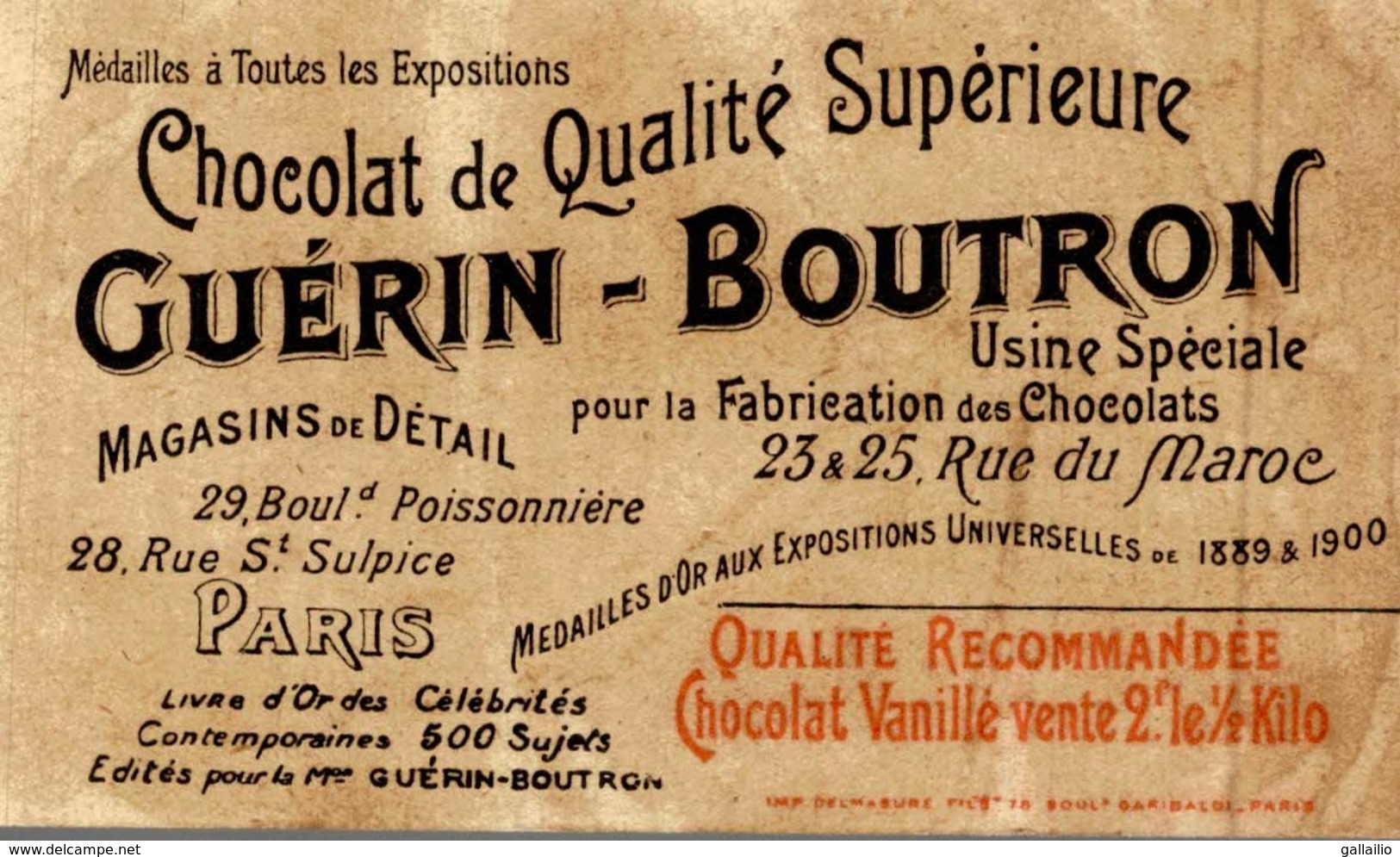 CHROMO CHOCOLAT GUERIN BOUTRON LE SULTAN EMPEREUR DE TURQUIE - Guérin-Boutron