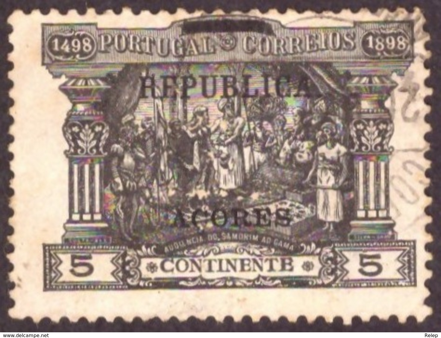 Portugal 1911 - Sobre Selos De Porteado Do Continente  5r. Sobrecarga  " REPUBLICA"  E " ACORES " Mundifil 143 - Oblitérés