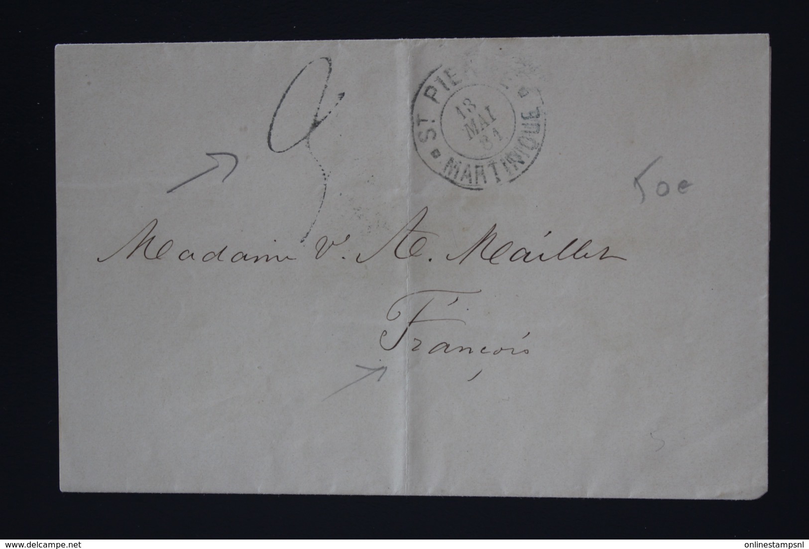 Martinique Letter 1862 St Pierre 1881 Crédit Foncier Colonial - Covers & Documents