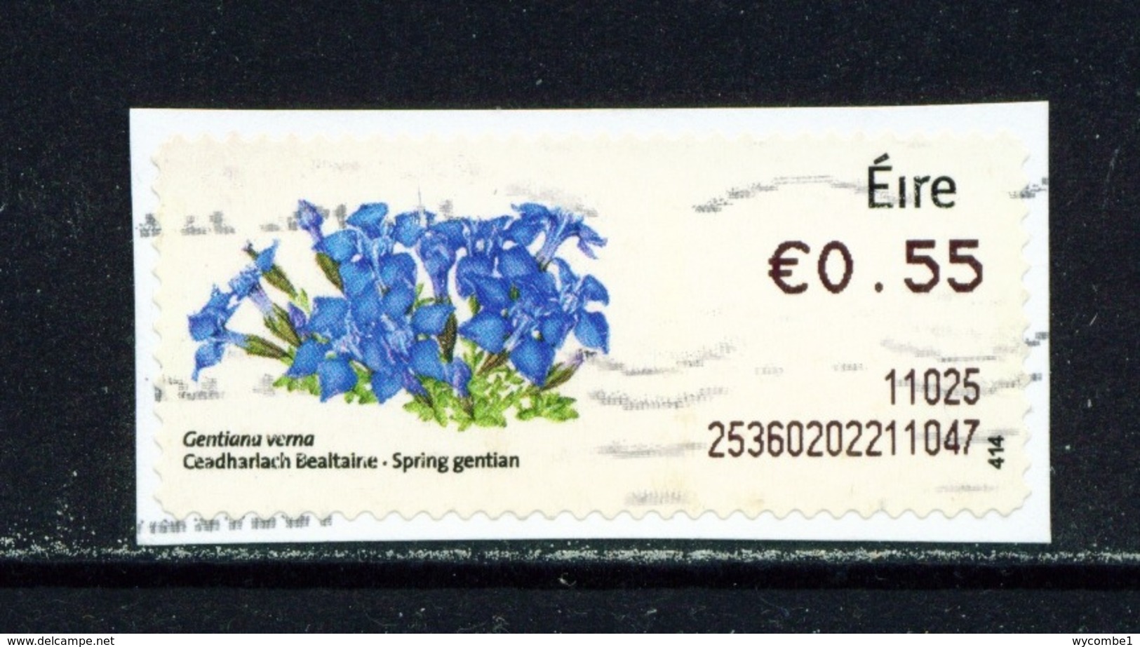 IRELAND  -  2010 Spring Gentian SOAR (Stamp On A Roll)  Used On Piece As Scan - Oblitérés