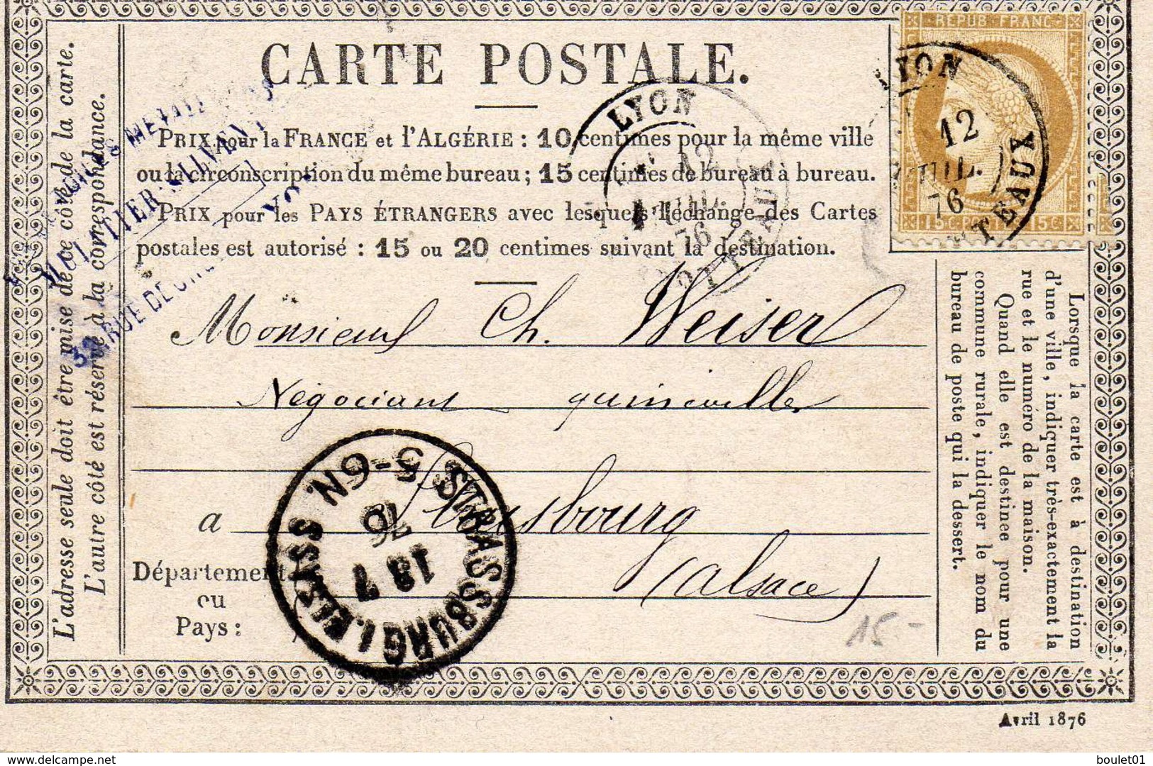 Lot De 9 Lettres Et Carte Postale Au Départ De Lyon ( 9 Scans) - Altri & Non Classificati