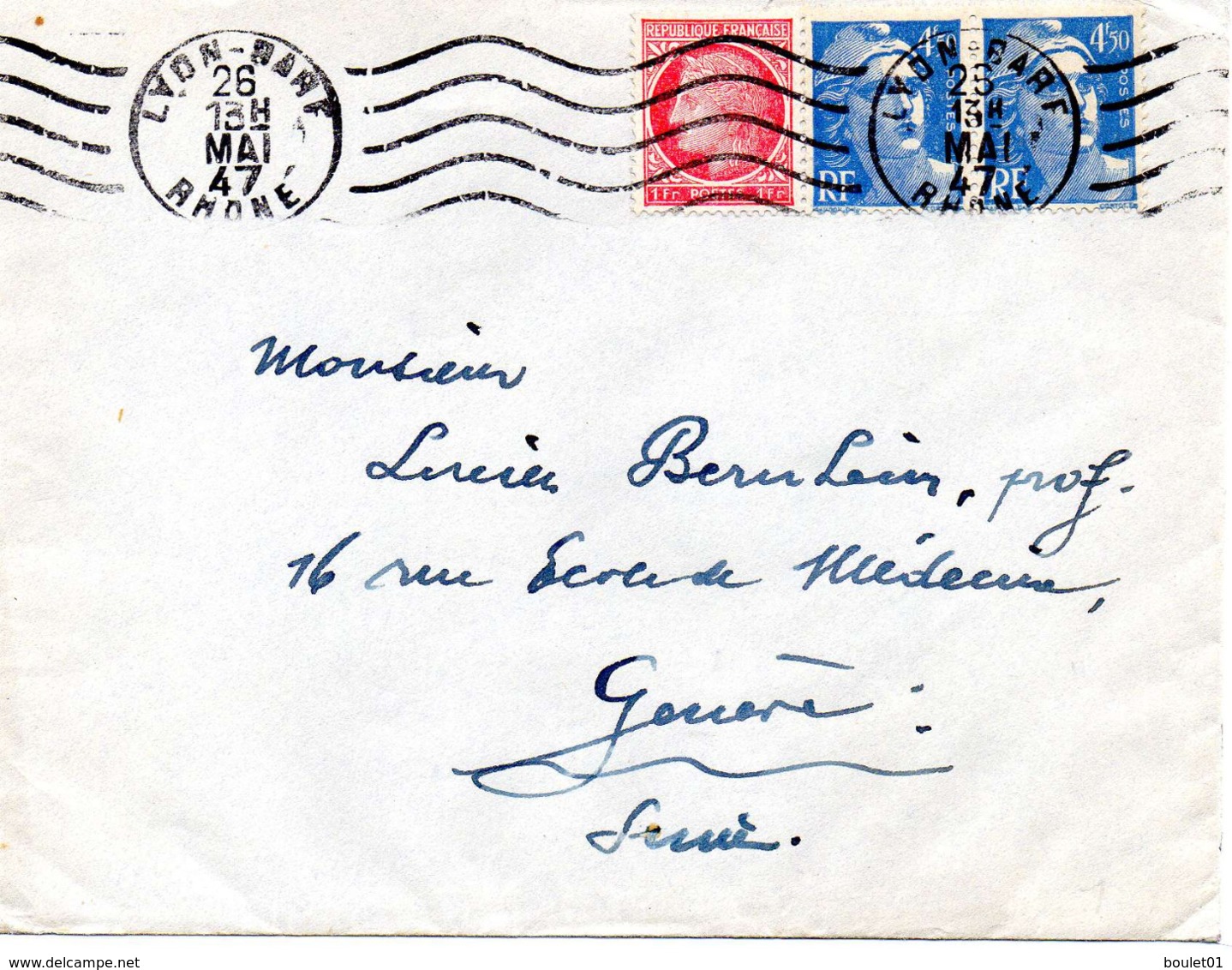 lot de 9 lettres et carte postale au départ de Lyon ( 9 scans)