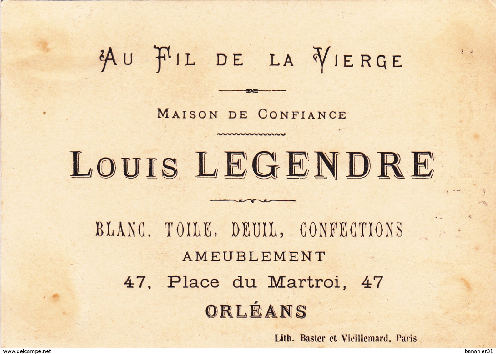 CHROMO LE MALADE IMAGINAIRE MOLIERE THEATRE PUB Au Fil De La Vierge De LEGENDRE 47 Place Du Martroi ORLEANS - Autres & Non Classés