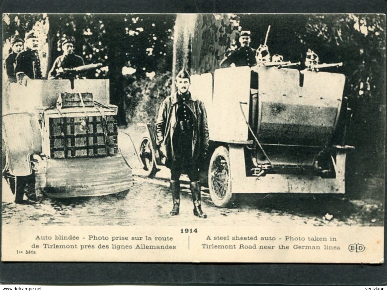 CPA - 1914 - Auto Blindée - Photo Prise Sur La Route De Tirlemont Près Des Lignes Allemandes, Animé - Guerre 1914-18