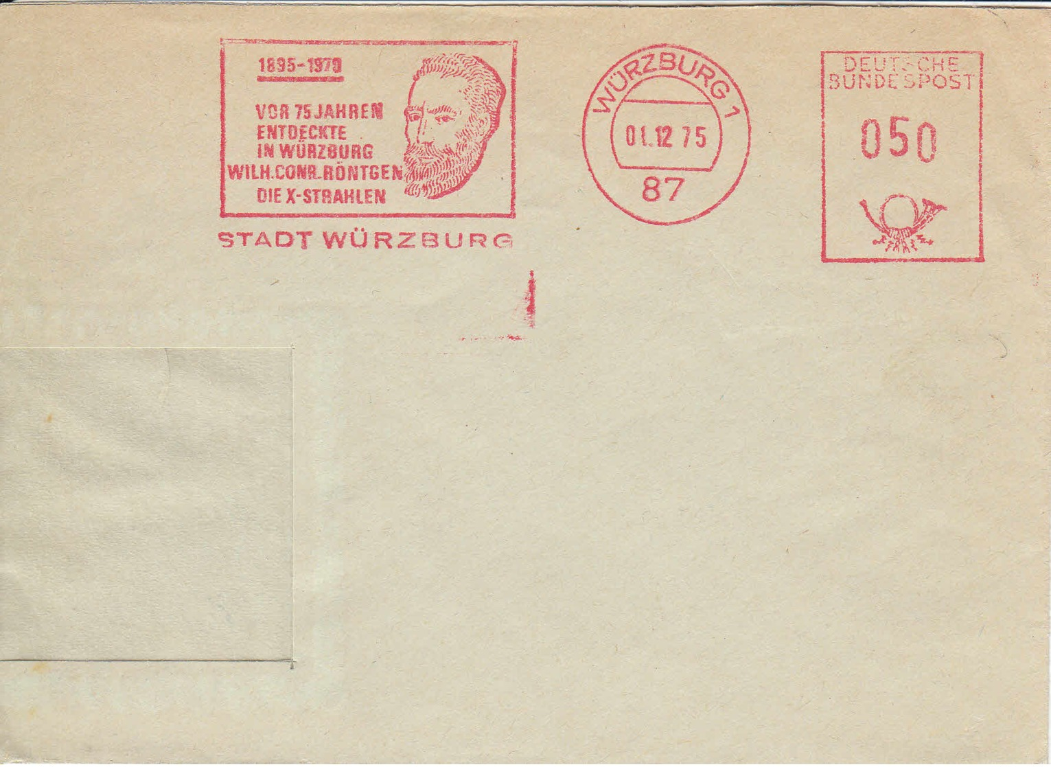 ALLEMAGNE - 1975 - Fragment D'enveloppe - Röntgen - Rayons X - Lettres & Documents