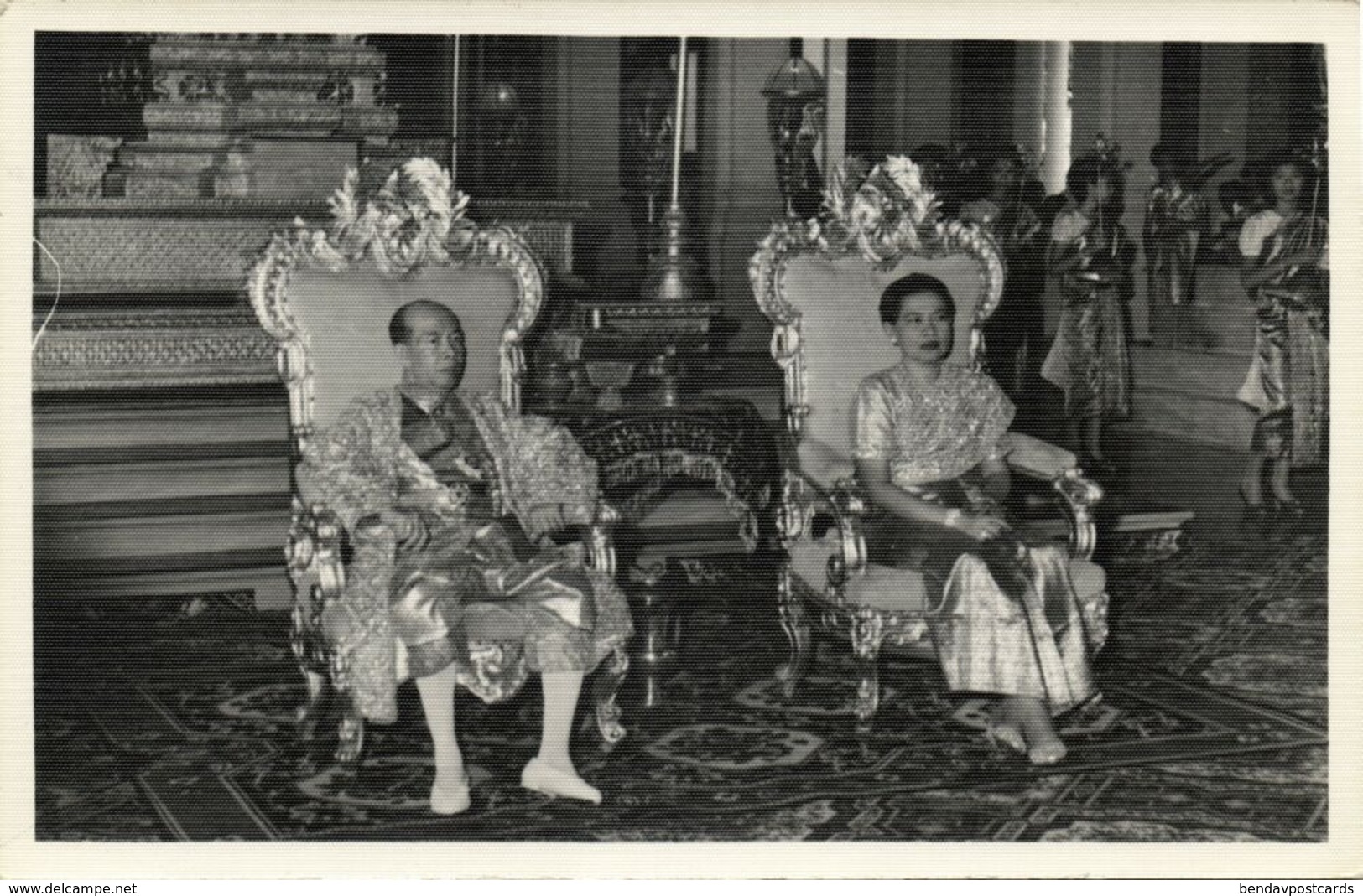 King Norodom Suramarit & Queen Consort Sisowath Kossamak Of Cambodia (1955) RPPC - Cambodge