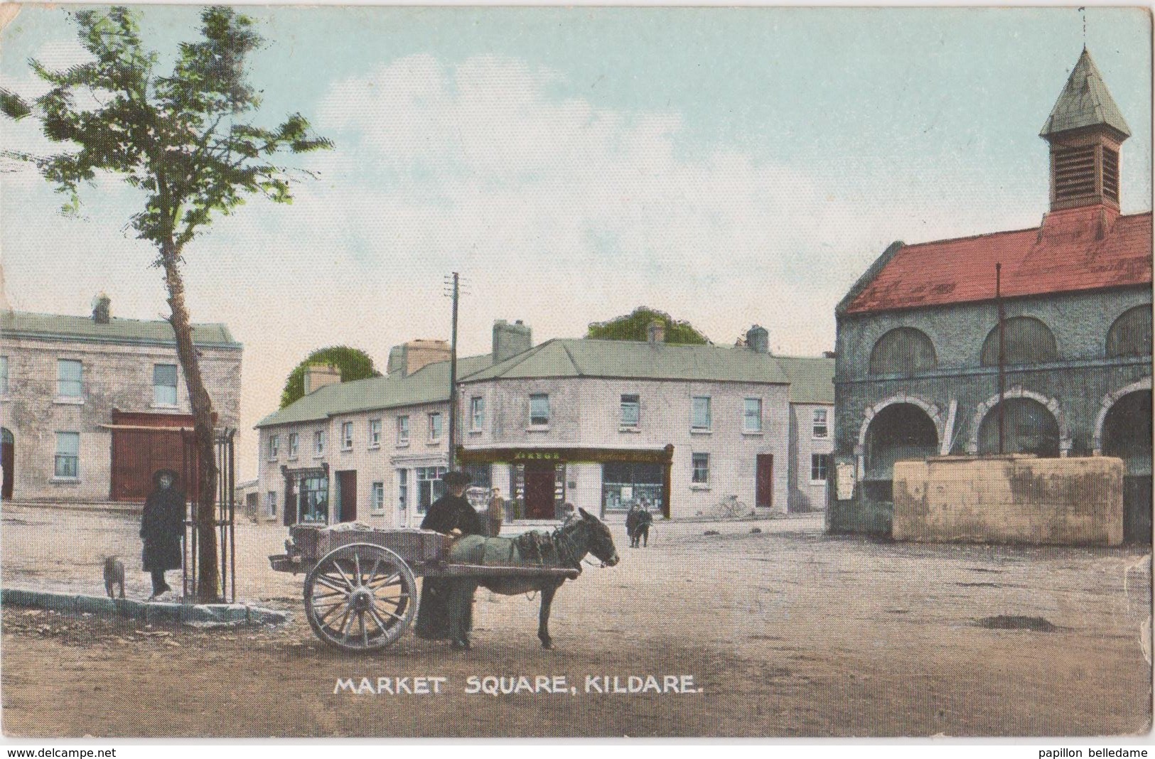 Irlande  Kildare  Market Square   Attelage Avec âne. - Kildare