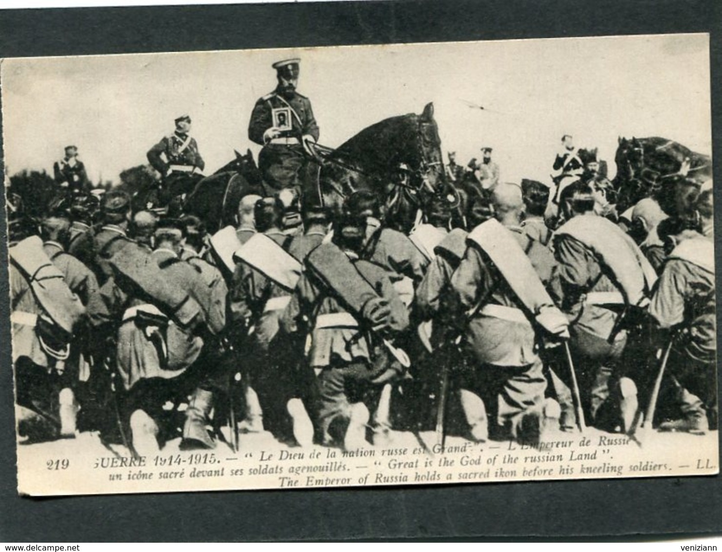 CPA - GUERRE 1914-1915 - "Le Dieu De La Nation Russe Est Grand" - L'Empereur De Russie Devant Ses Soldats Agenouillés - Guerre 1914-18