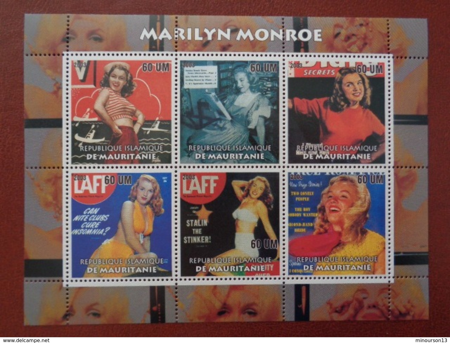 REPUB. ISLAMIQUE DE MARITANIE 2003 BLOC 6 TIMBRES DENTELES - MARILYN MONROE - Mauritanie (1960-...)