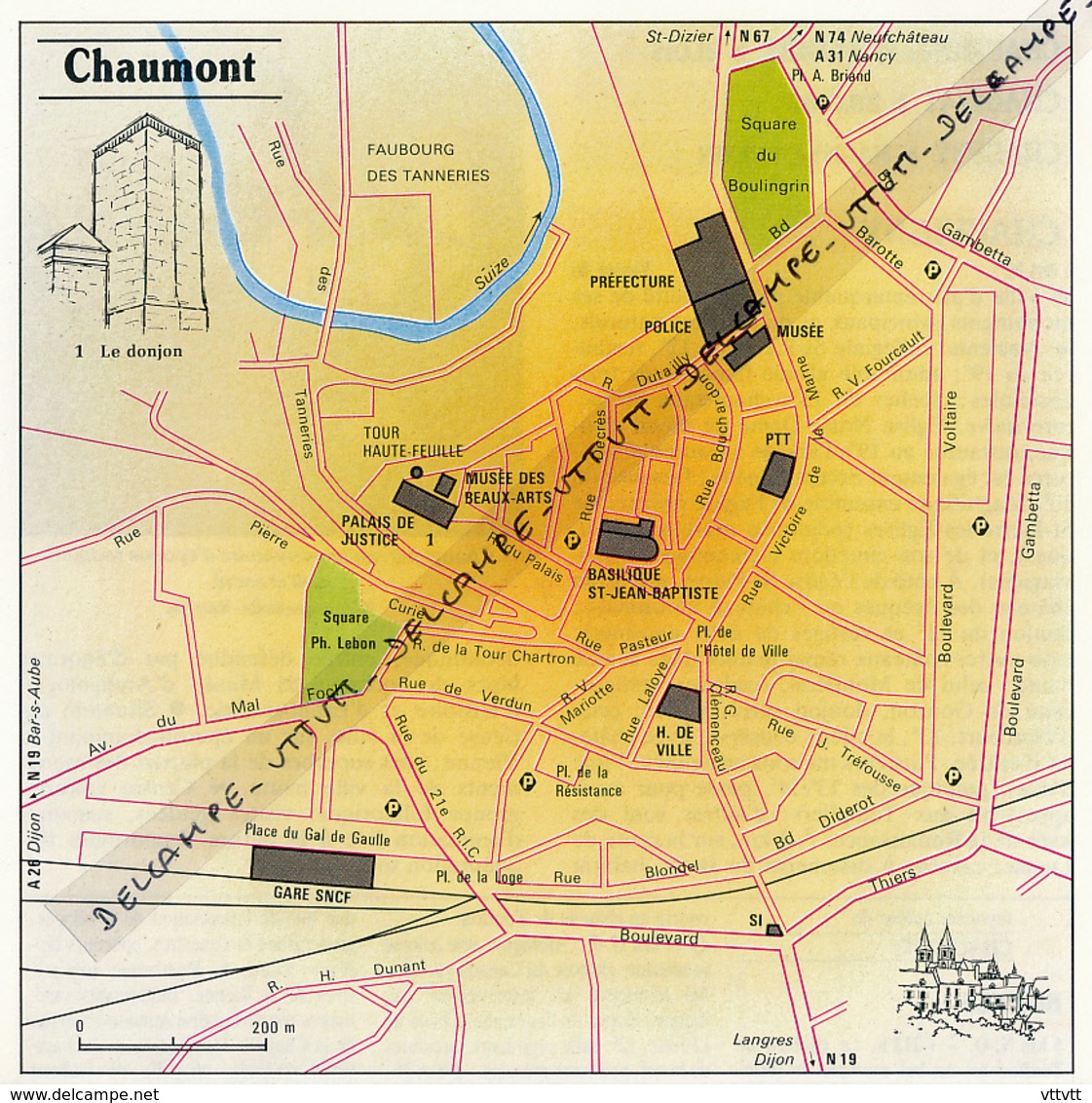Carte (1987), Ville : CHAUMONT (Haute-Marne), Donjon (13,8 Cm Sur 13,8 Cm) - Zonder Classificatie