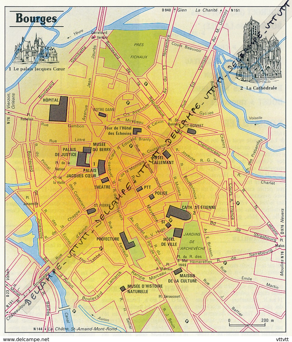 Carte (1987), Ville : BOURGES (cher), La Cathédrale, Le Palais Jacques Coeur (16 Cm Sur 13,8 Cm) - Sin Clasificación