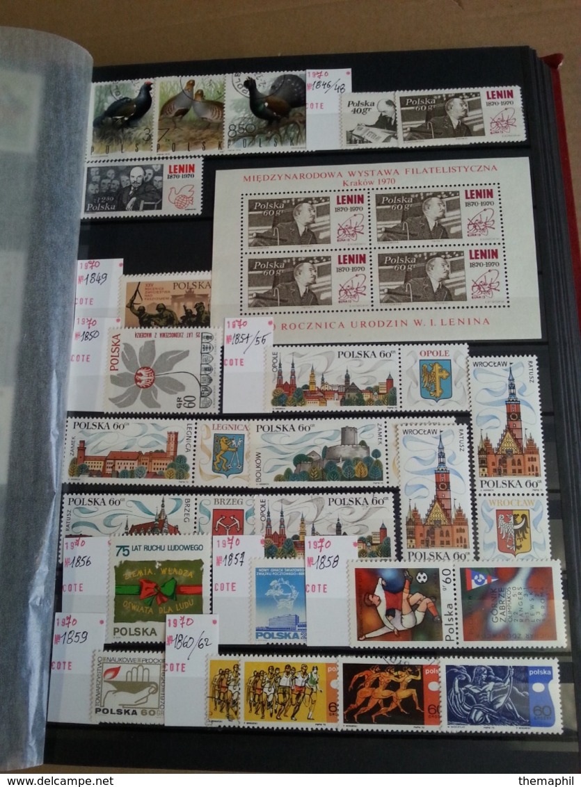 lot n° T 736 POLOGNE tres bon lot de timbres neufs** la plupart