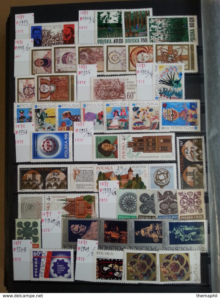 lot n° T 736 POLOGNE tres bon lot de timbres neufs** la plupart