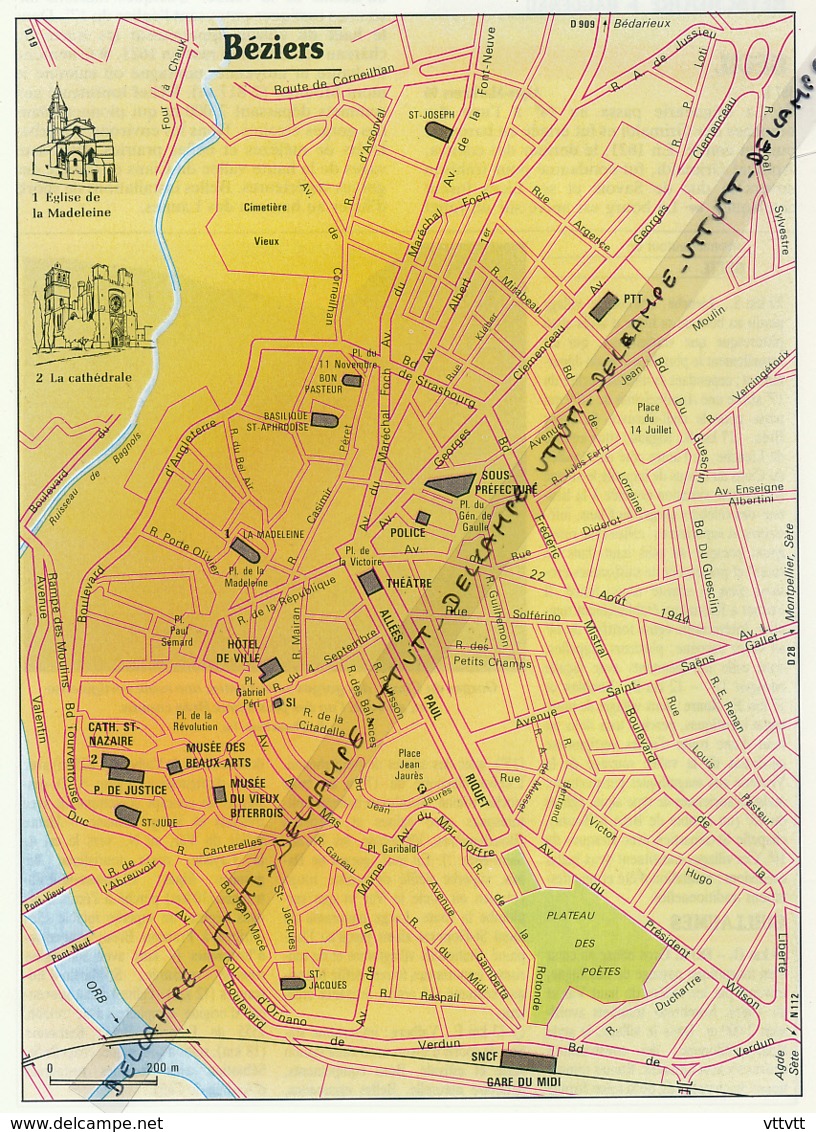 Carte (1987), Ville : BEZIERS (Hérault), Eglise De La Madeleine, Cathédrale (19 Cm Sur 13,8 Cm) - Sin Clasificación