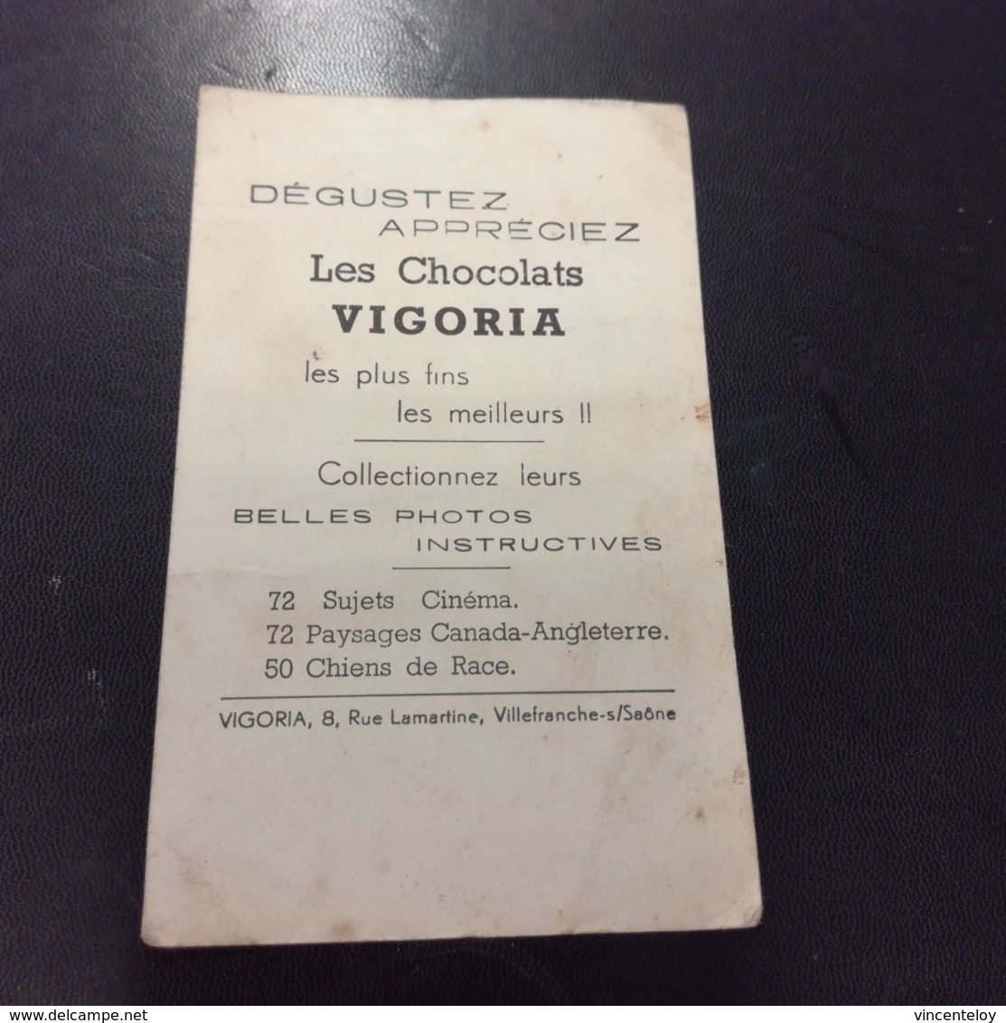 Chromo - Chocolats VIGORIA  Artiste De Cinema     en L Etat Sur Les Photos - Autres & Non Classés