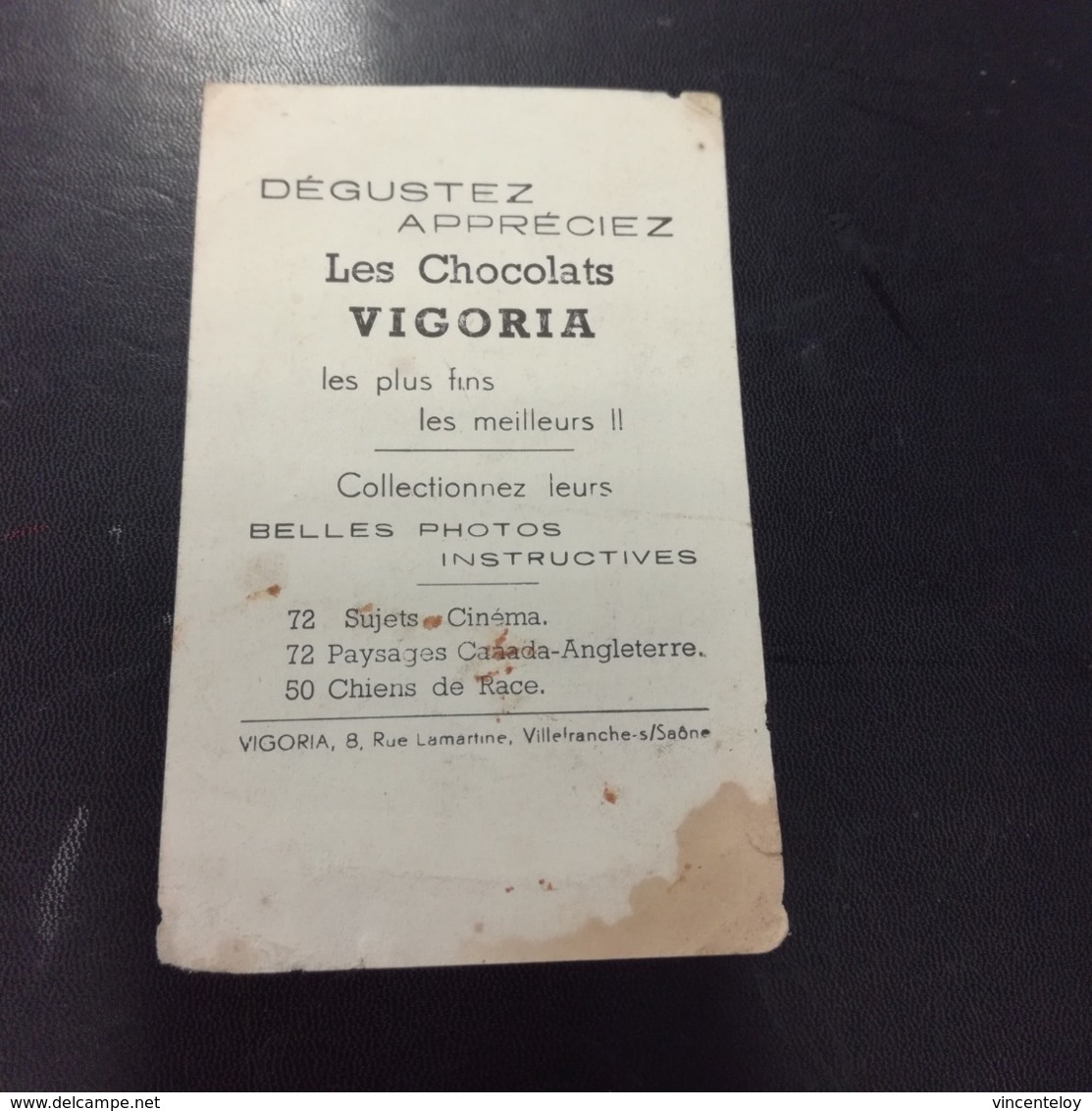 Chromo - Chocolats VIGORIA  Artiste De Cinema     en L Etat Sur Les Photos - Autres & Non Classés