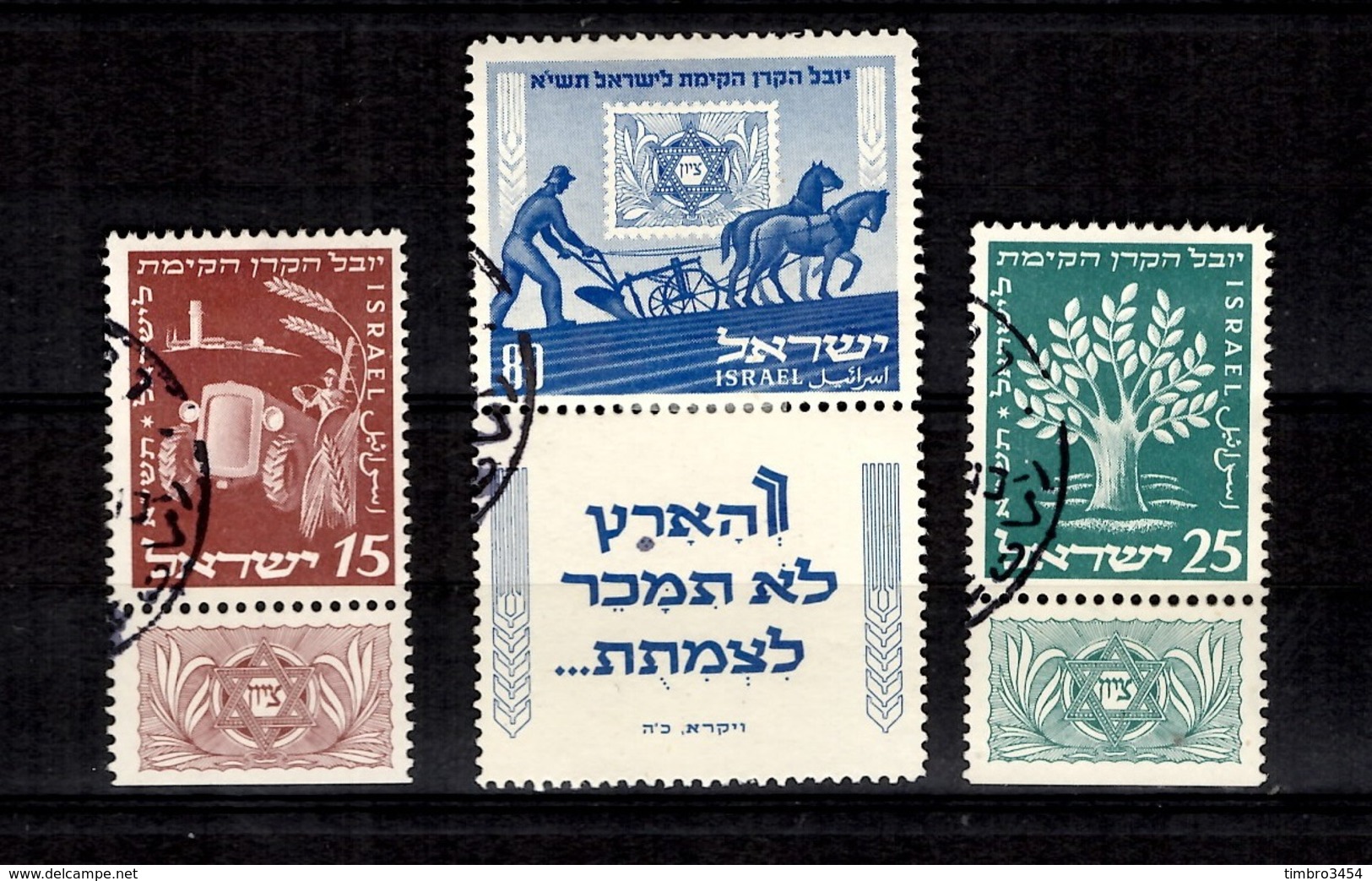 Israël YT N° 46/48 Oblitérés Avec Tabs. B/TB. A Saisir! - Used Stamps (with Tabs)