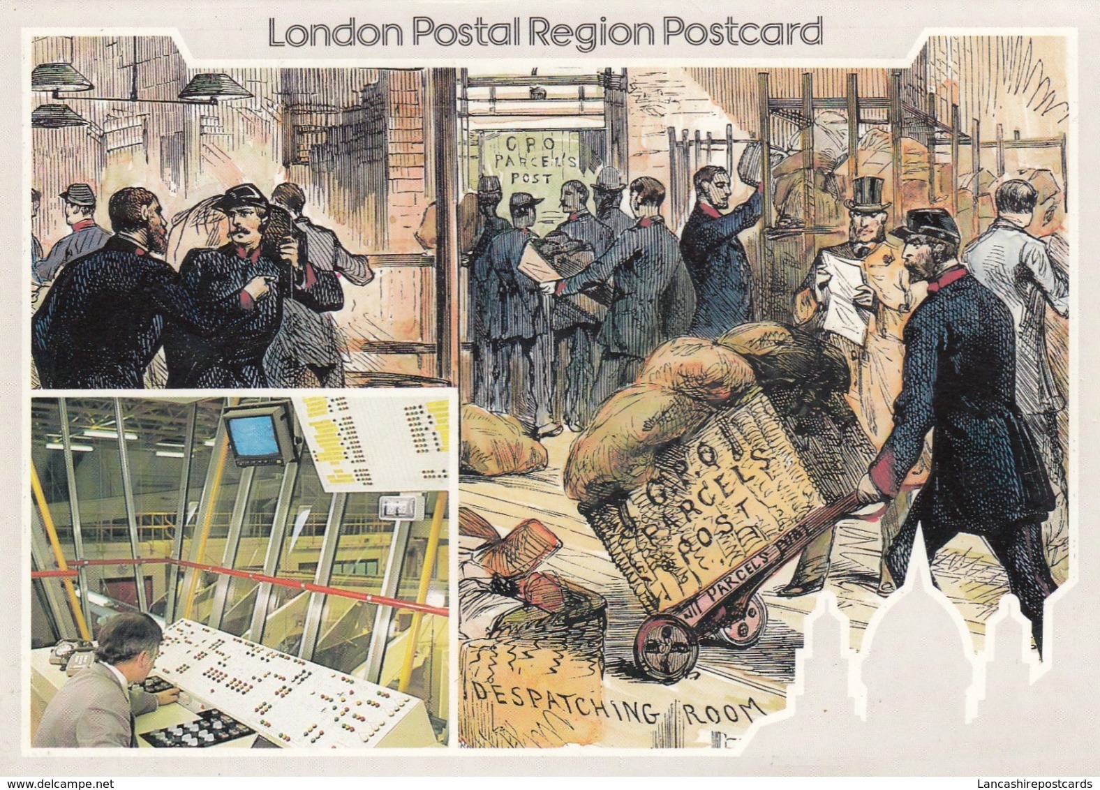 Postcard London Postal Region Parcels Centenary 1983 Showing 1883 Parcel Office & Latest Sorting Methods My Ref  B23738 - Postal Services