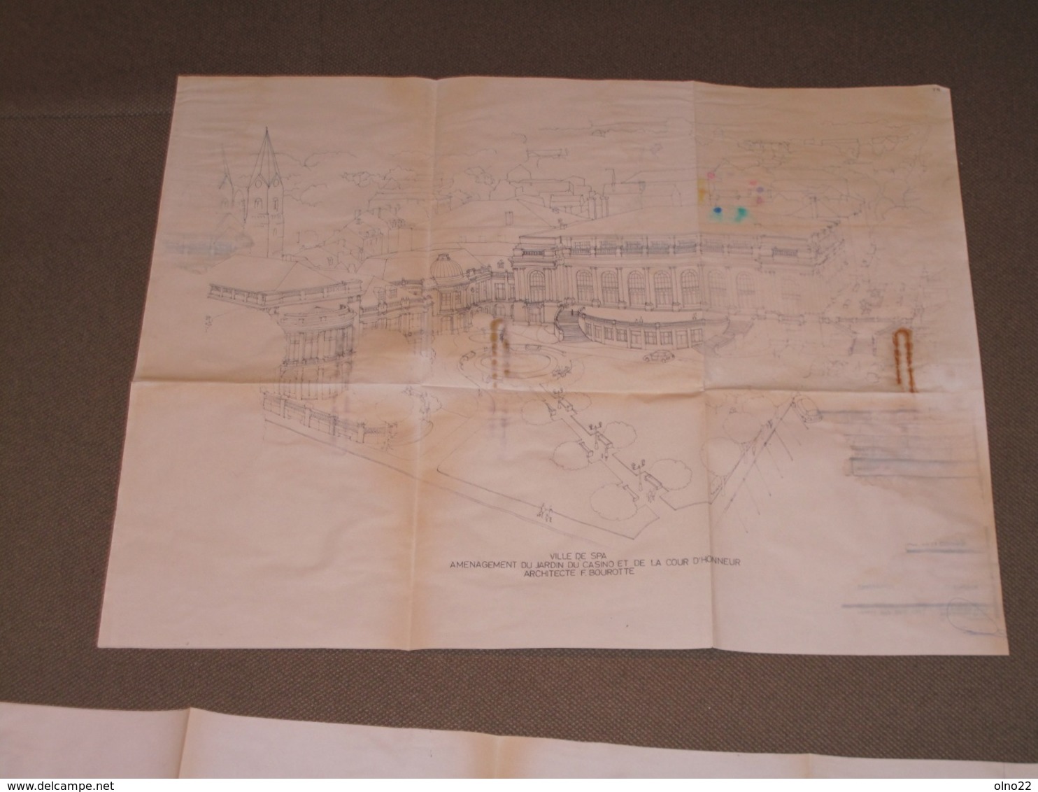 SPA - PLANS RESTAURATION JARDINS ET COUR D'HONNEUR DU CASINO-1992-ARCH. FRANCOIS BOUROTTE - Architektur