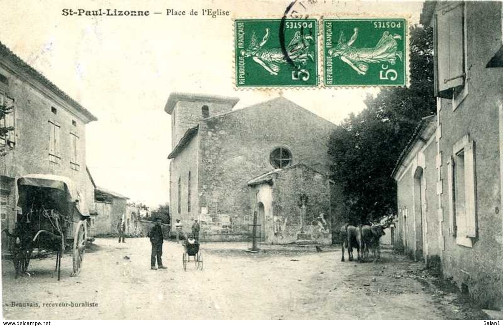 ST PAUL LIZONNE = Place De L'église     875 - Autres & Non Classés