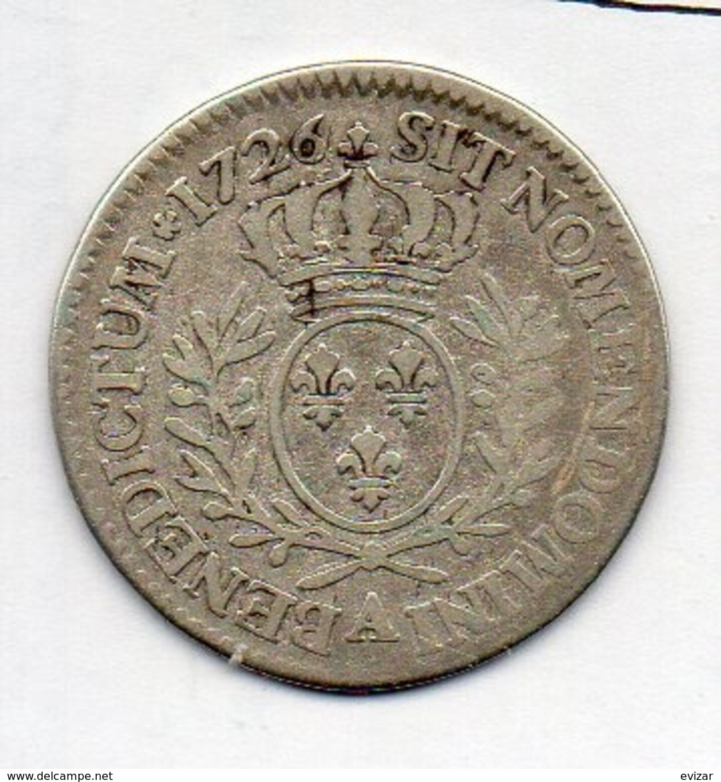 FRANCE, 24 Sols (1/5 Ecu), 1726, Silver, KM #40.1 - 1715-1774 Luigi XV Il Beneamato