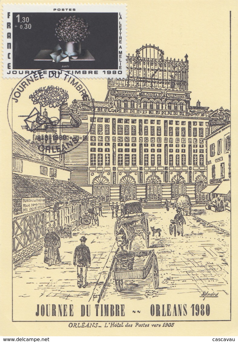 Carte  Locale  1er  Jour  JOURNEE  Du  TIMBRE    ORLEANS   1980 - Giornata Del Francobollo