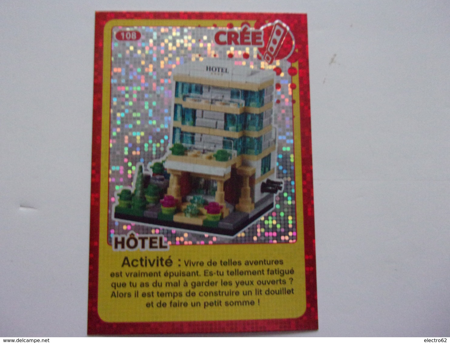 Carte LEGO AUCHAN CREE TON MONDE N° 108 Hôtel - Autres & Non Classés