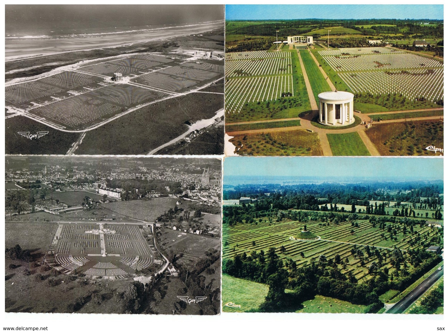 1938-623 / 4cp Cimetiéres Colleville 2 -bayeux-la Cambe  Débarquement 1944 La Vente Sera Retirée Le 05-10 - Autres & Non Classés