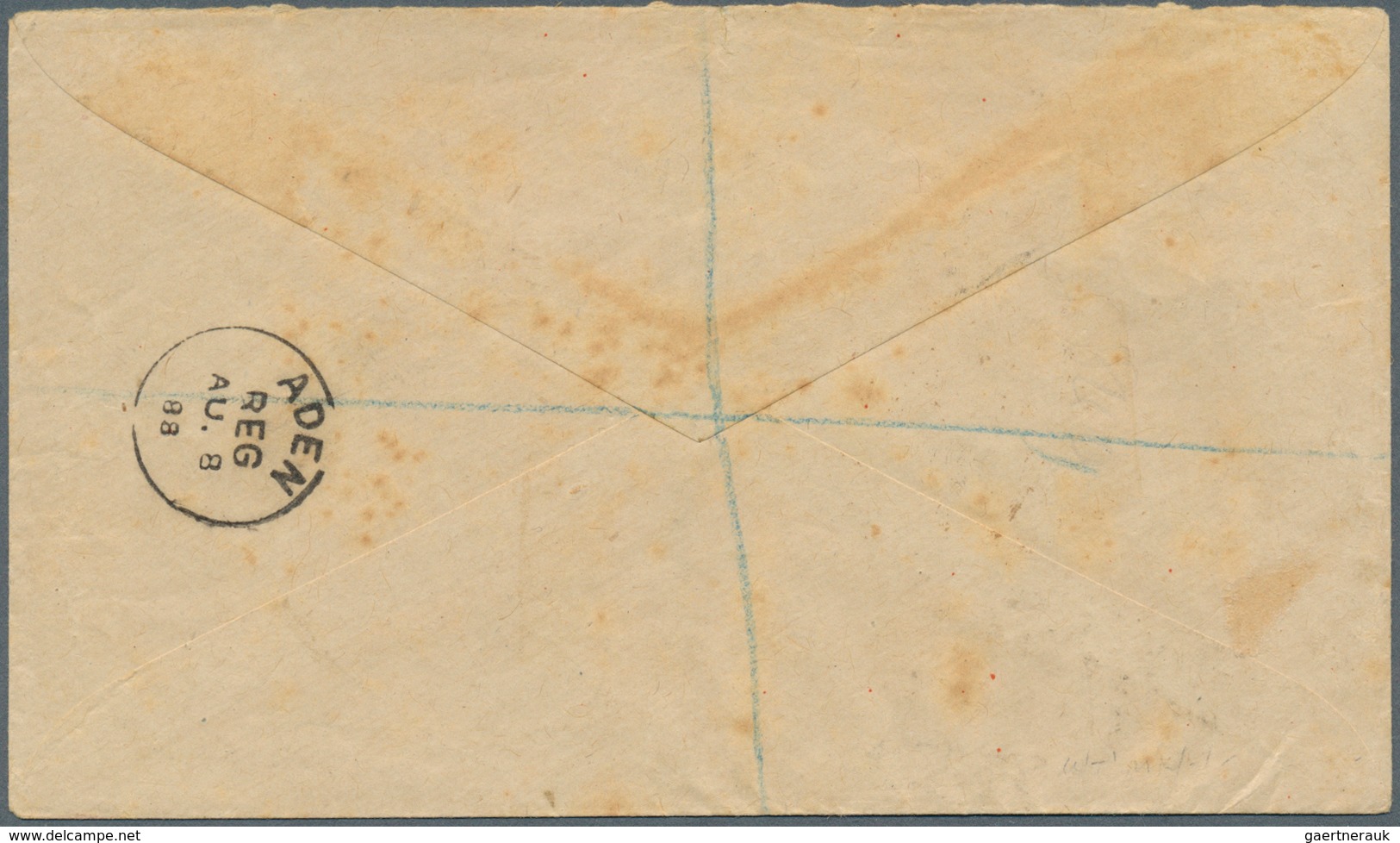 Aden: 1888 Registered Telegram, Printed By 'The Eastern Telegraph Company', Used From Aden To Maurit - Jemen