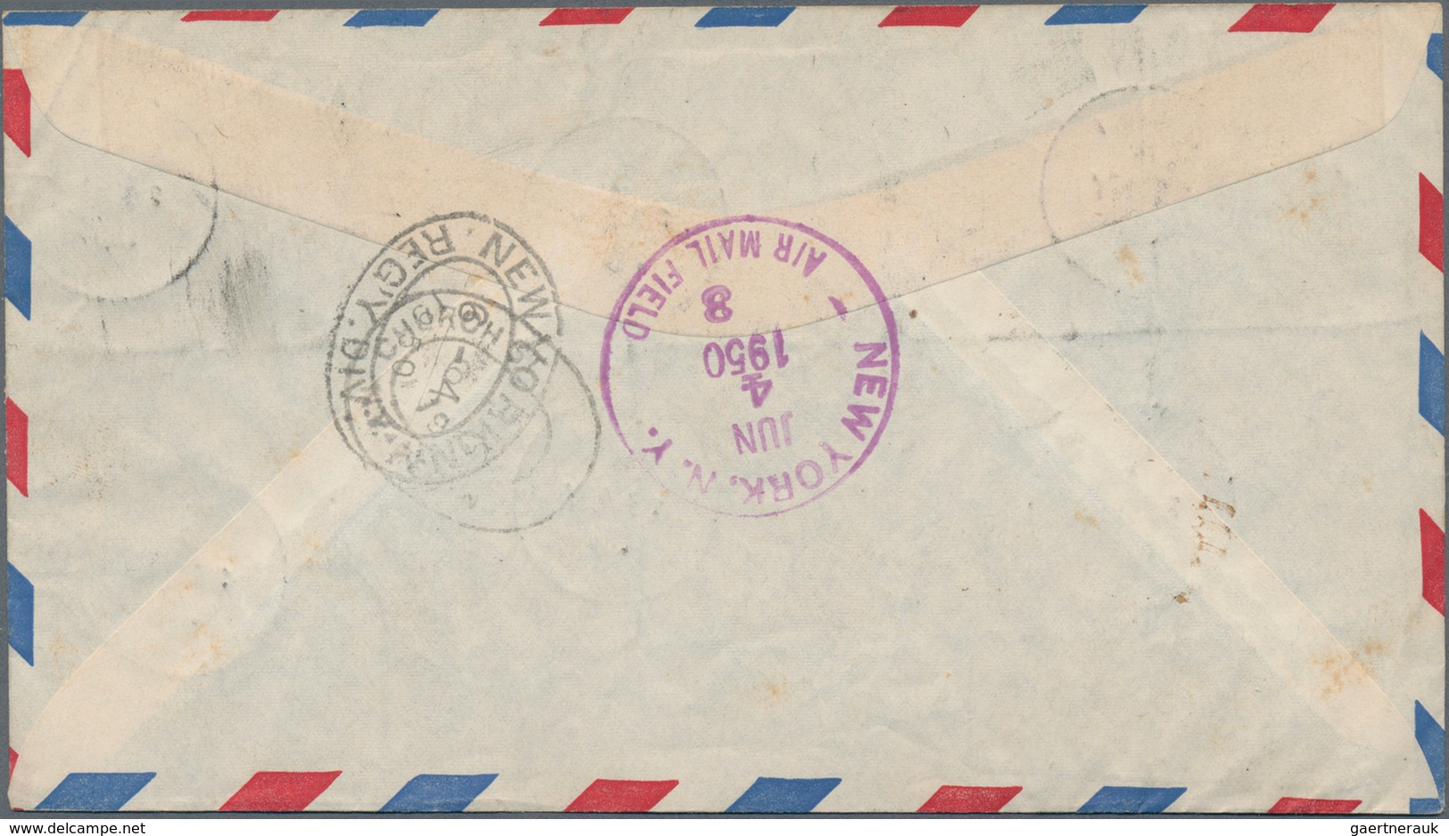 Brunei: 1947-50 Complete Set Of 14 Up To $10 Used On Two Registered Airmail Covers To New York, One - Brunei (1984-...)