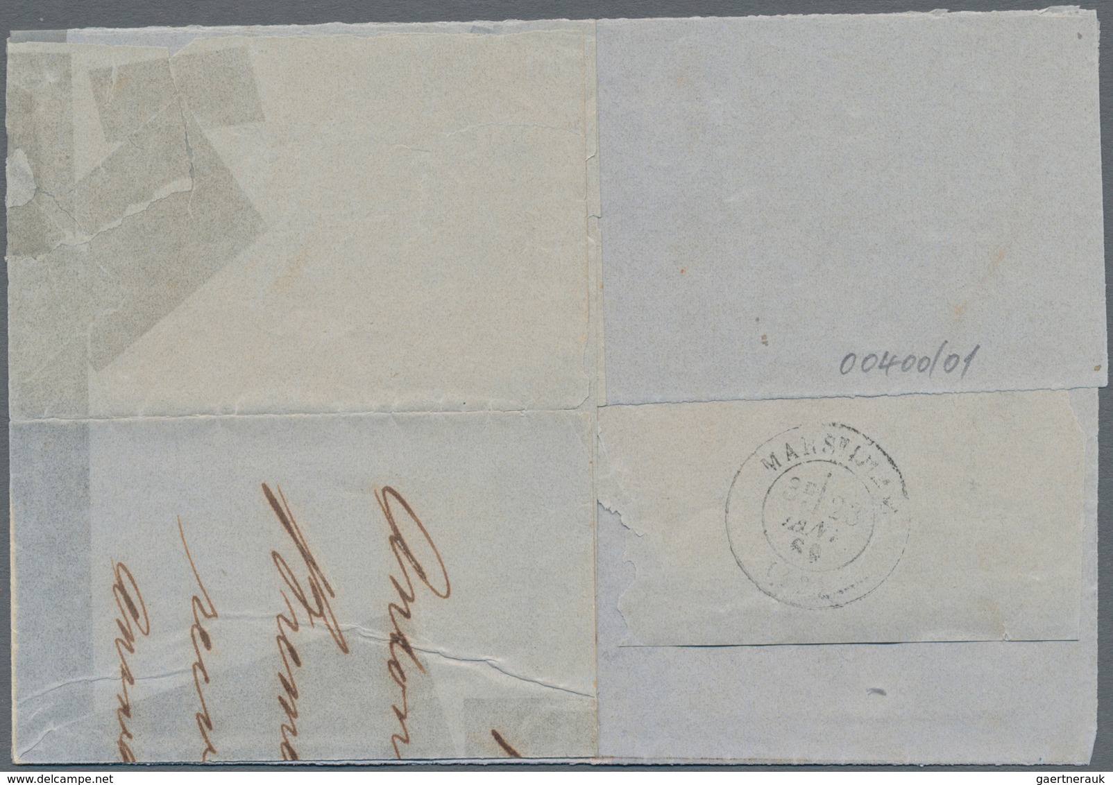 Französisch-Indochina: 1869, Incoming Mail: Folded Entire Letter (folds) With Red Cds "BREMEN F 20 1 - Brieven En Documenten