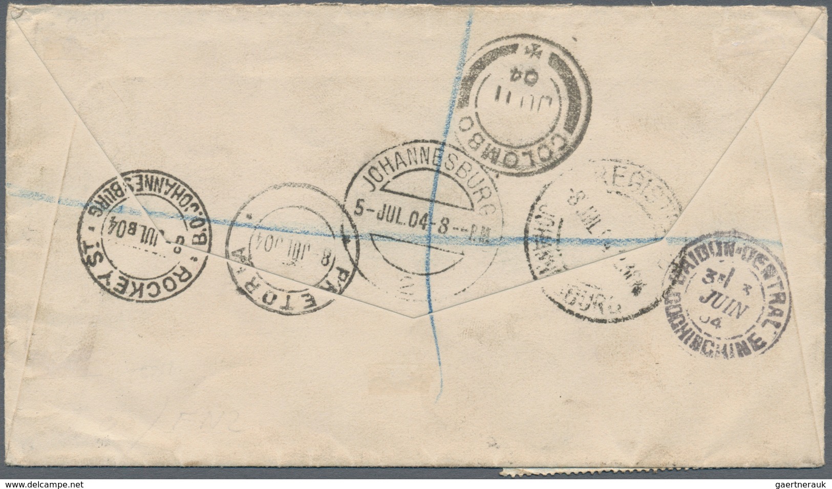 Französisch-Indochina: 1904. Registered Cover From ”Saigon Port 3.6.04” With Attractive Franking To - Brieven En Documenten