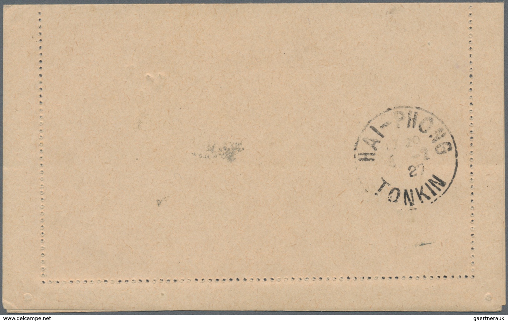 Französisch-Indochina: 1927, Two Stationery Letter Cards 4 C Orange/black Uprated 1 C And 5 C Red/bl - Briefe U. Dokumente