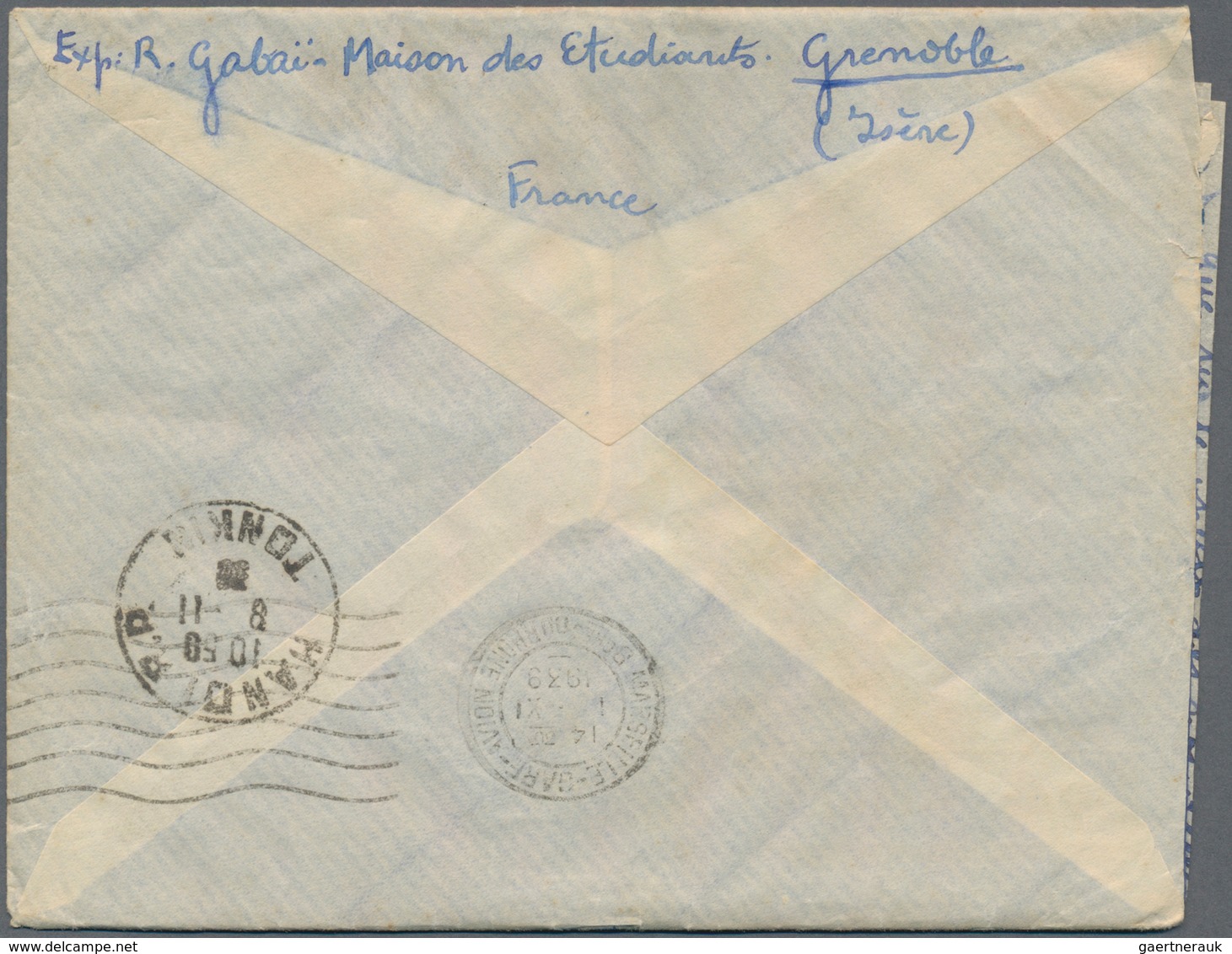 Französisch-Indochina: 1939/1940, INCOMING WARTIME MAIL: France, group of 4 airmail covers with diff