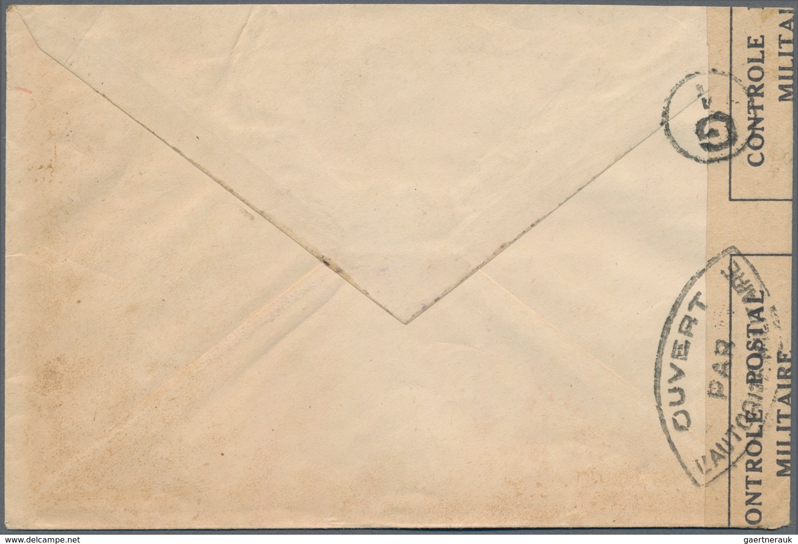 Französisch-Indochina: 1940, Two Incoming Censored Mails: KGVI 20 C. Tied "HONG KONG 13 FE 40" To Ha - Briefe U. Dokumente