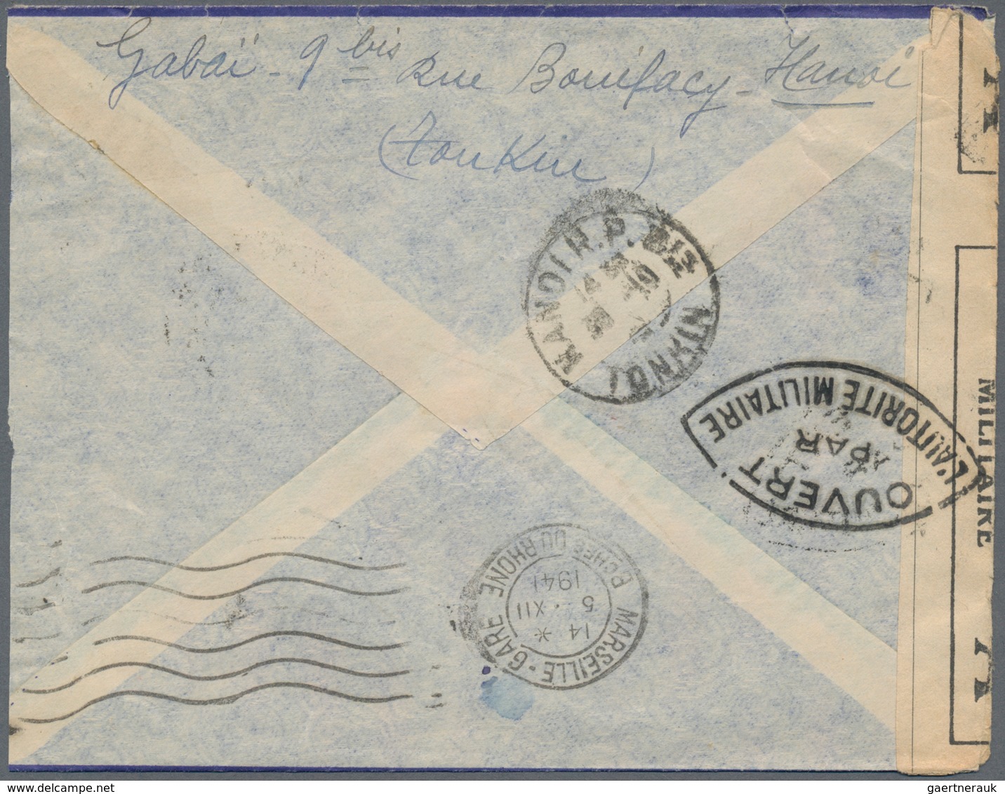 Französisch-Indochina: 1941, 2 P Red Definitive, Single Franking On Airmail Cover From HANOI, 30-10 - Briefe U. Dokumente