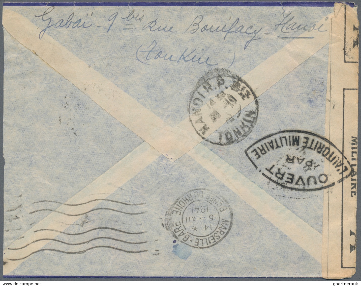 Französisch-Indochina: 1941, 2 P Red Definitive, Single Franking On Airmail Cover From HANOI, 30-10 - Covers & Documents
