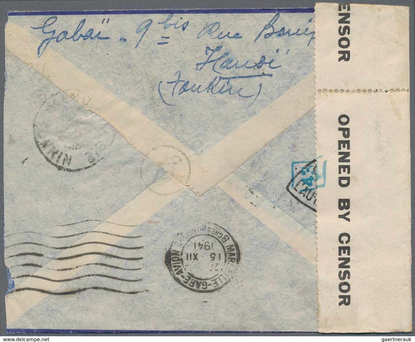 Französisch-Indochina: 1941, 2 P Orange Airmail Stamp, Single Franking On Airmail Cover From HANOI, - Briefe U. Dokumente