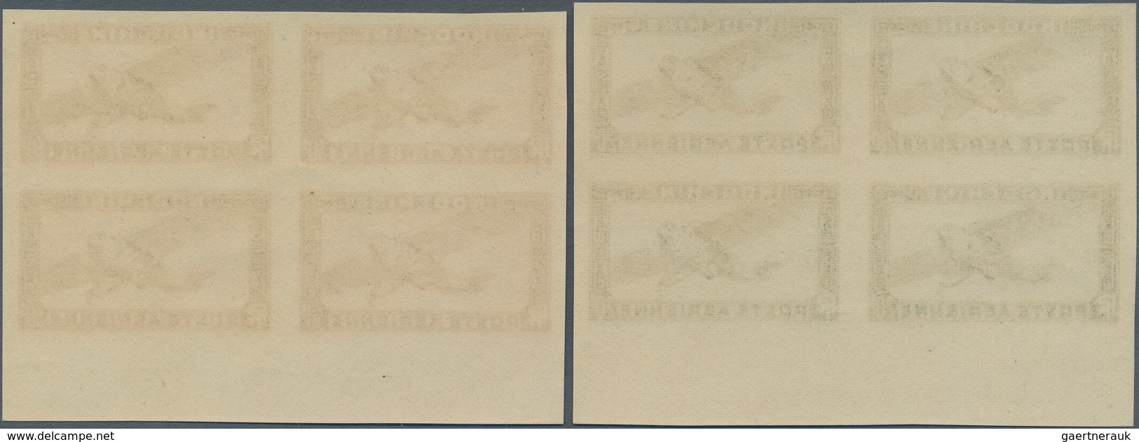 Französisch-Indochina: 1949, Airmails 20pi. Bluish Green And 30pi. Brown, Each As Imperforate Bottom - Brieven En Documenten