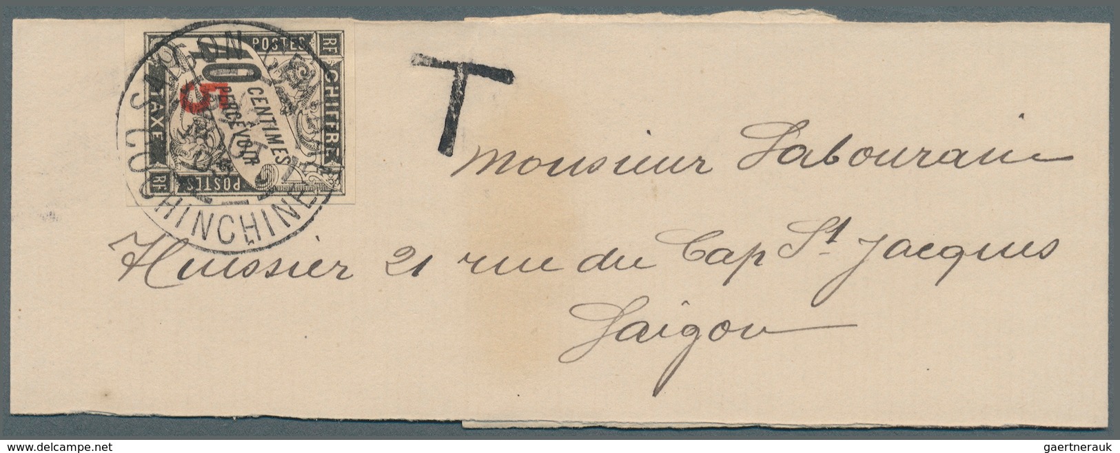 Französisch-Indochina - Portomarken: 1905. News-Band Wrapper Addressed To Saigon Bearing Indo-China - Postage Due