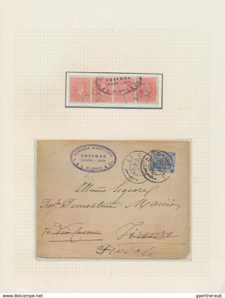 Holyland: 1889-1922, Two Covers From Smyrne And Cairo With Oval Ship Agency Mark "SOSFORD AGENZIA MA - Palestina