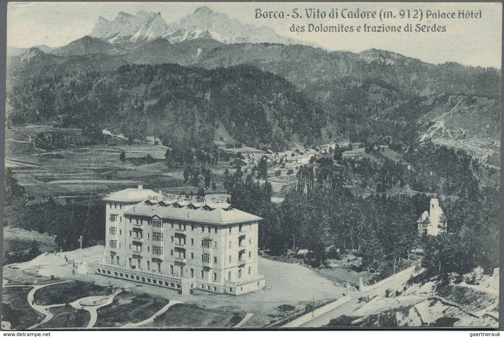 Holyland: 1908, "HOTEL DOLOMITES BORCA S. VITO (BELLUNO)" Cds. On Palace Hotel Postcard To Jerusalem - Palästina