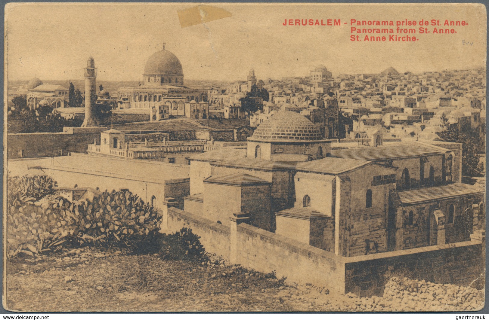 Holyland: 1909, Postcard Bearing Single 10 Para On 5 C. Green Tied By "GERUSALEMME 15/3/11 UFF. POST - Palästina