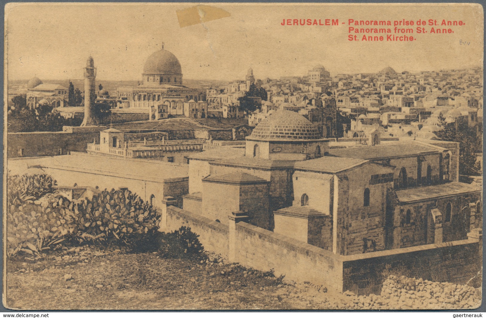 Holyland: 1909, Postcard Bearing Single 10 Para On 5 C. Green Tied By "GERUSALEMME 15/3/11 UFF. POST - Palestine