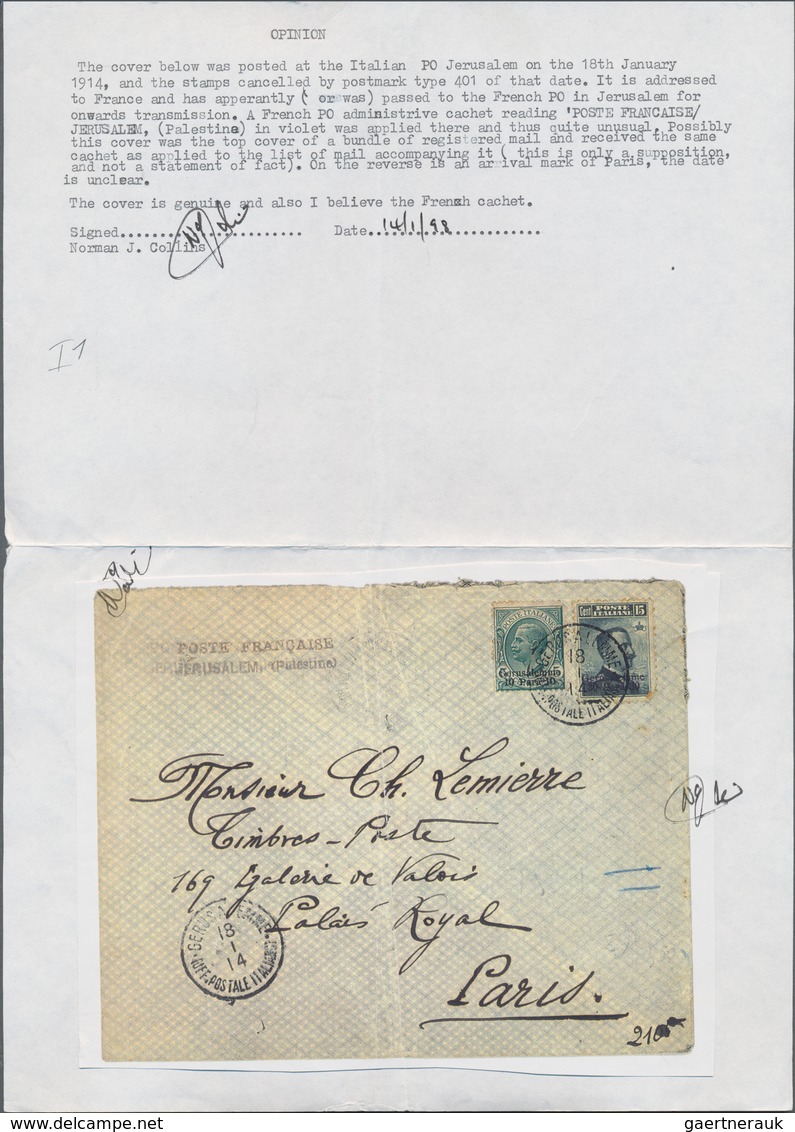 Holyland: 1914, Cover Bearing 30 Para On 15 C. Slate With Violet Overprint And 10 Para On 5 C. Green - Palästina