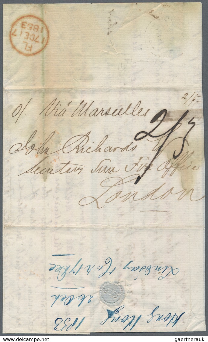 Hongkong: 1853, Entire Folded Letter With October 26 Dateline And Faint HK Dater Of 26 Oct. 1853 (Ya - Other & Unclassified