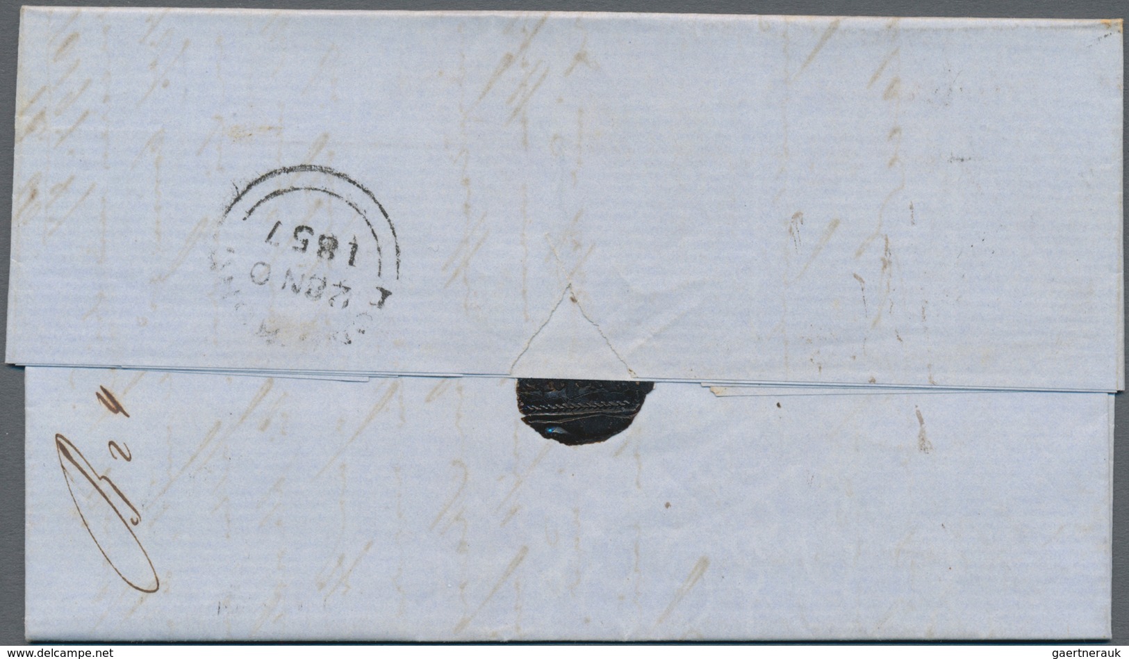 Hongkong: 1857, To Dutch East Indies: Entire Folded Letter With Hong Kong Dateline "27th November 57 - Andere & Zonder Classificatie