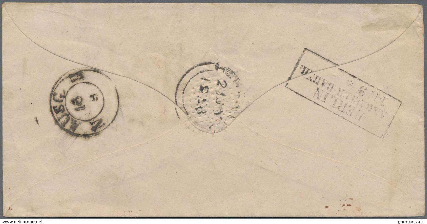 Hongkong: 1858, Stampless Cover To Lyck/Prussia, Bearing Red Crowned "PAID AT HONG-KONG" (SG CC3) On - Andere & Zonder Classificatie