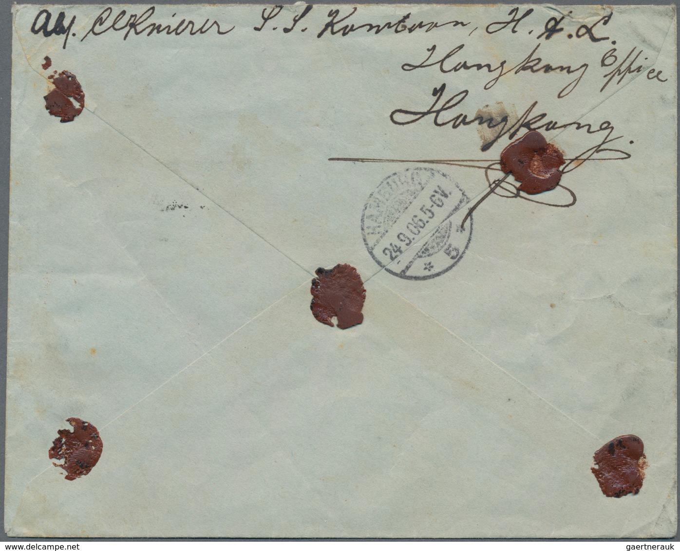 Hongkong: 1902/06: KEVII 10 C. (pair) Tied "REGISTERED (HONG) KONG AU 26 06" To Reg. Cover To Hambur - Other & Unclassified